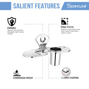 Moon Stainless Steel Soap Dish With Tumbler Holder (Chrome) – by Specule